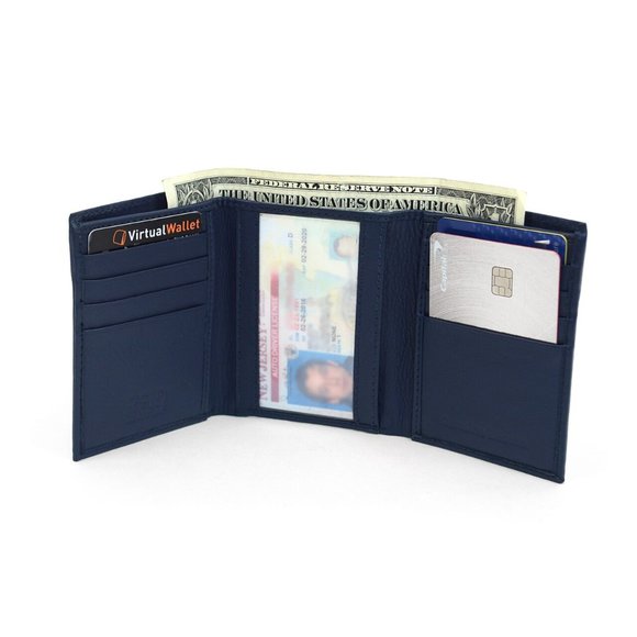 RFID Genuine Leather Tri-Fold Wallet - RFID-GLTRI - Picture 2 of 6